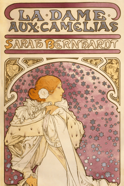 La dame aux camélias par Alfonse Mucha