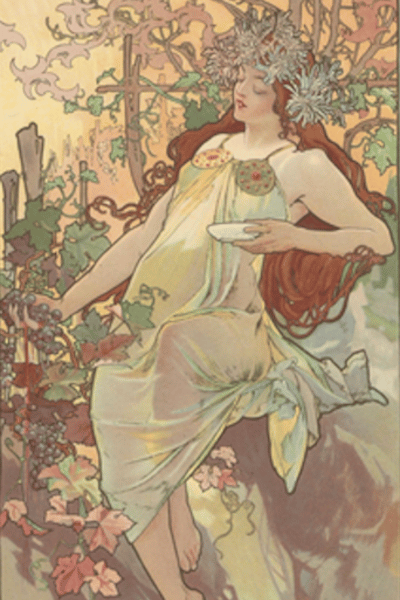 Les saisons Alphonse Mucha - L'automne
