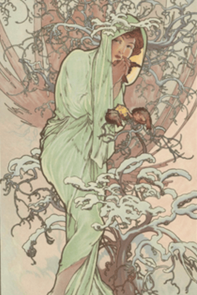 Les saisons Alphonse Mucha - L'hiver