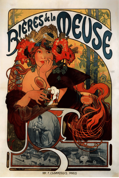 Bières de la Meuse par Alphonse Mucha